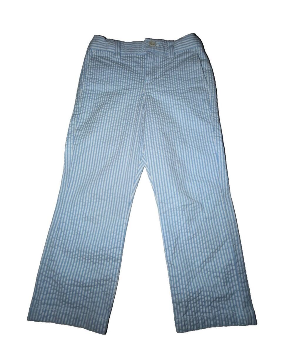 Vineyard Vines Boys Seersucker Blue White Striped Pants Bottoms 4T
